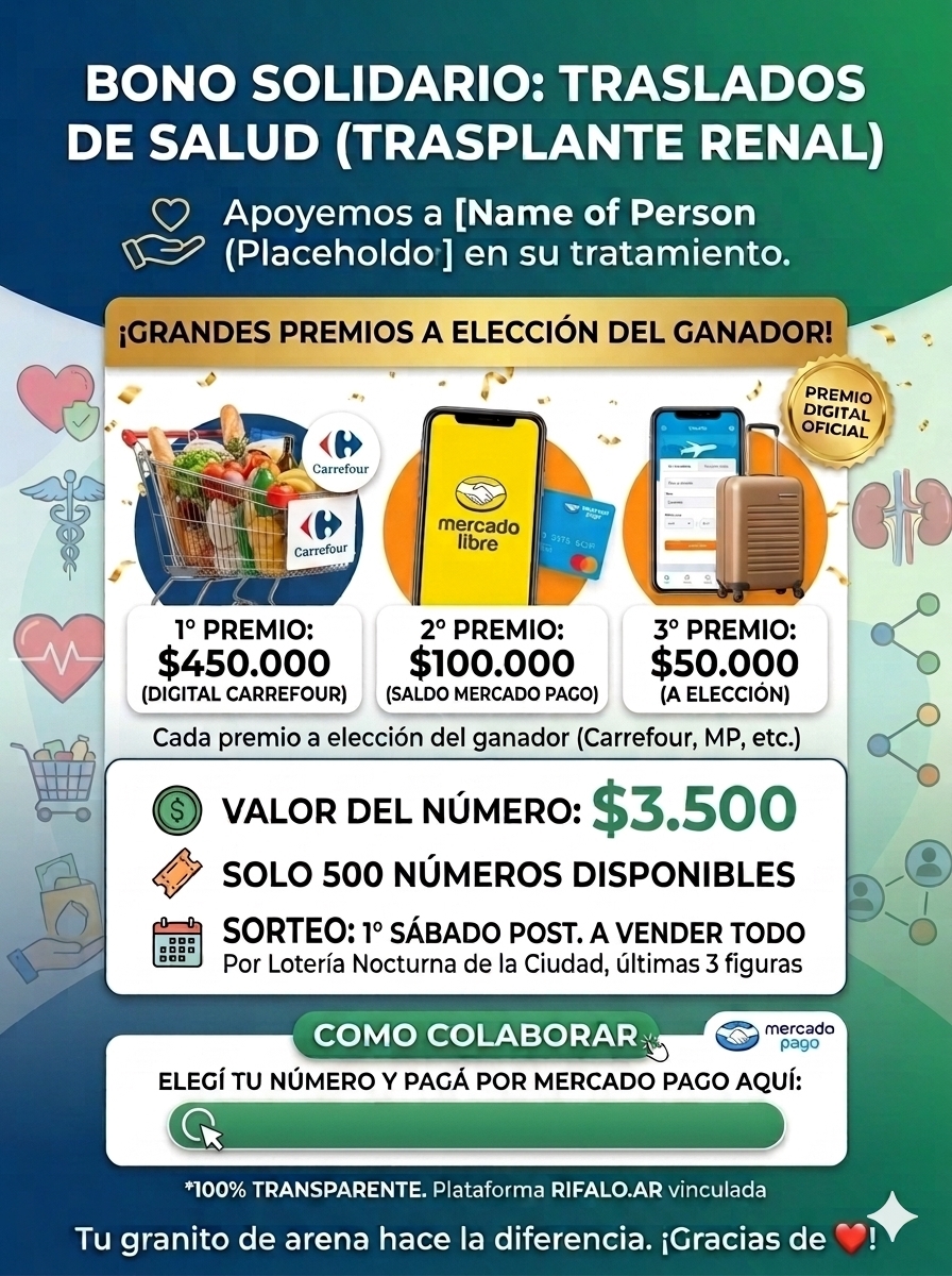 Bono Solidario: Traslados de Salud (Trasplantado Renal)