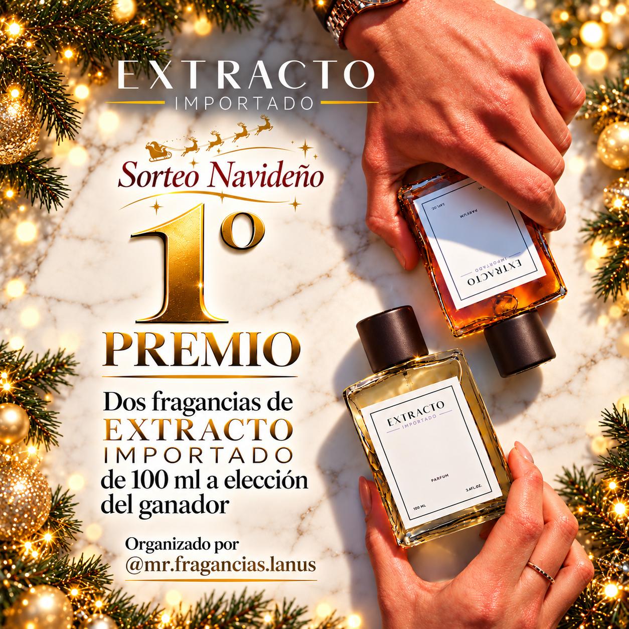 2 perfumes EXTRACTO IMPORTADO de 100 ml a elección