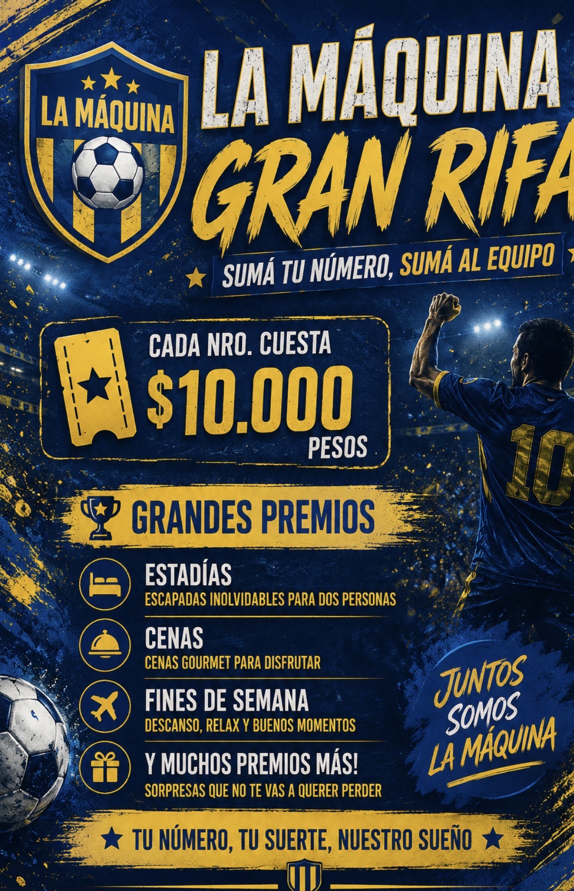 Rifa para el equipo de fútbol amateur