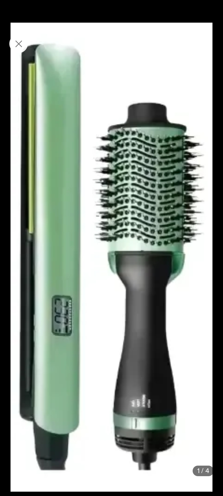 Plancha de pelo y cepillo secador