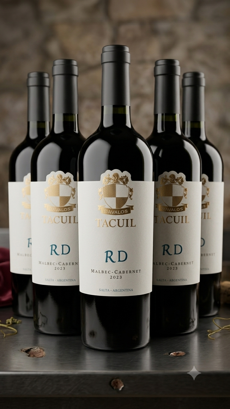 una caja de 6 vinos de la Bodega Tacuil RD malbec-cabernet