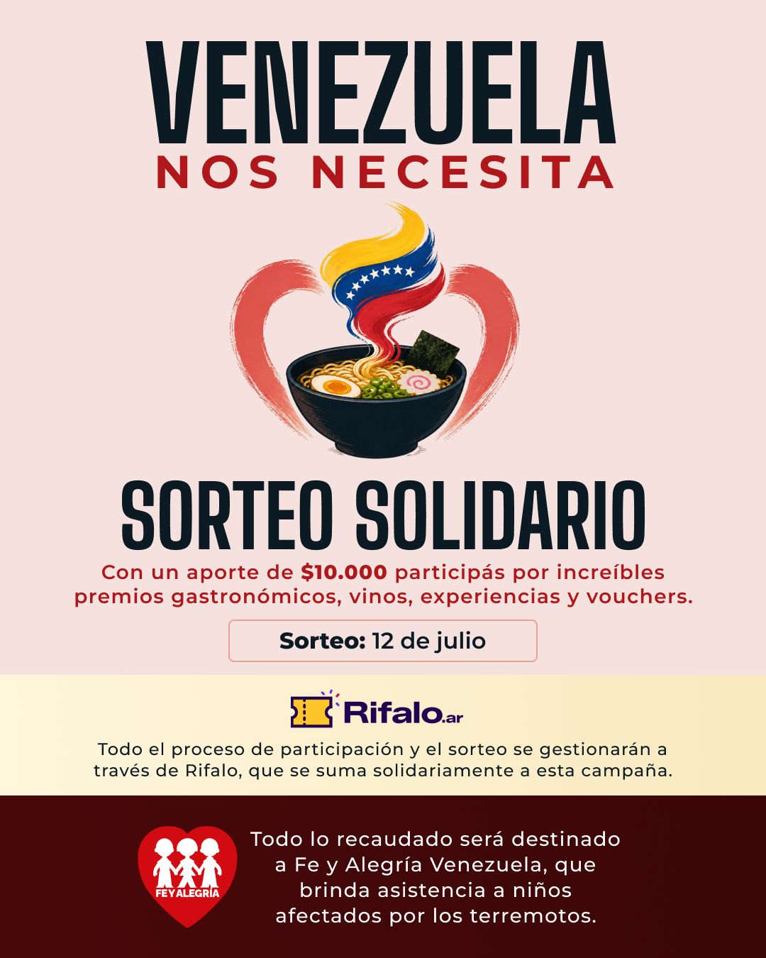 Rifa a Beneficio de afectados por Terremoto en Venezuela