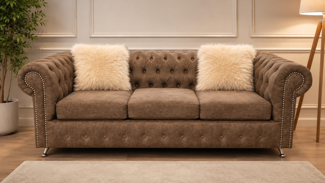 Rifa de un hermoso Sofá Chesterfield de 3 cuerpos — BunQui Sillones