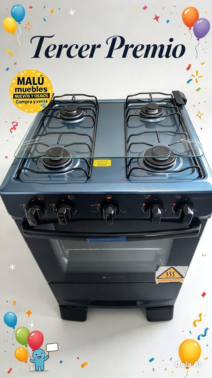 Cocina a gas negra